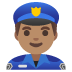 👮🏽‍♂️ man police officer: medium skin tone display on Google